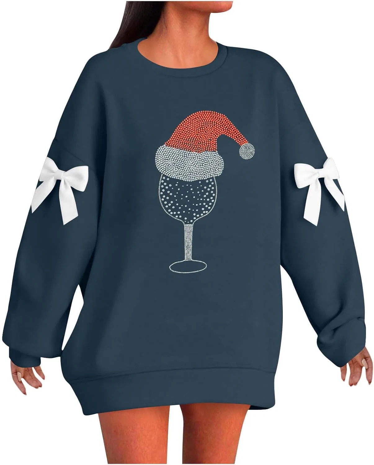 Женский свитшот с принтом Santa Claus, 2-dark Gray