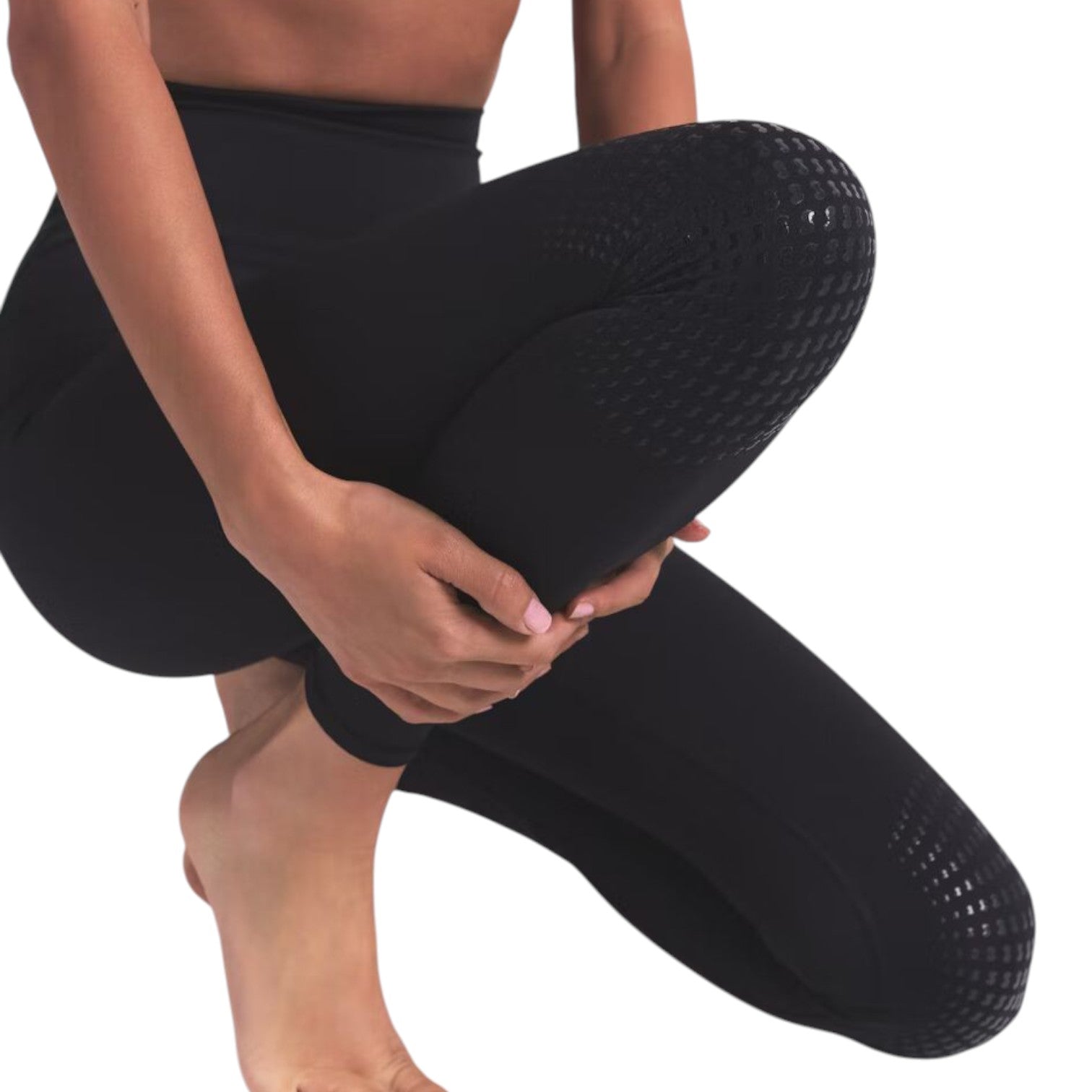 (WMNS) Nike x SKIMS Матовые леггинсы с высокой талией и противоскользящим покрытием на коленях, 26 дюймов, цвет «Обсидиан» — фото 2