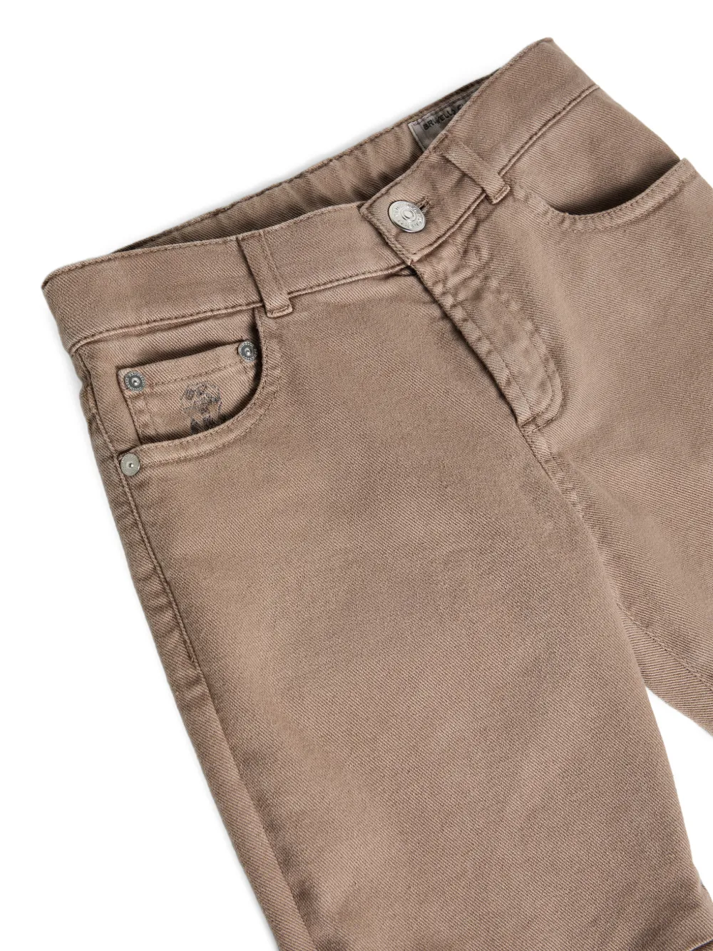 Джинсы с пятью карманами Brunello Cucinelli Kids, коричневый — фото 3