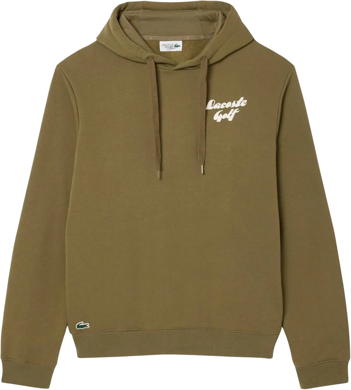 Толстовка Lacoste мужская с принтом, флисовая подкладка, для гольфа, свободный крой, 70% хлопок, 30% полиэстер