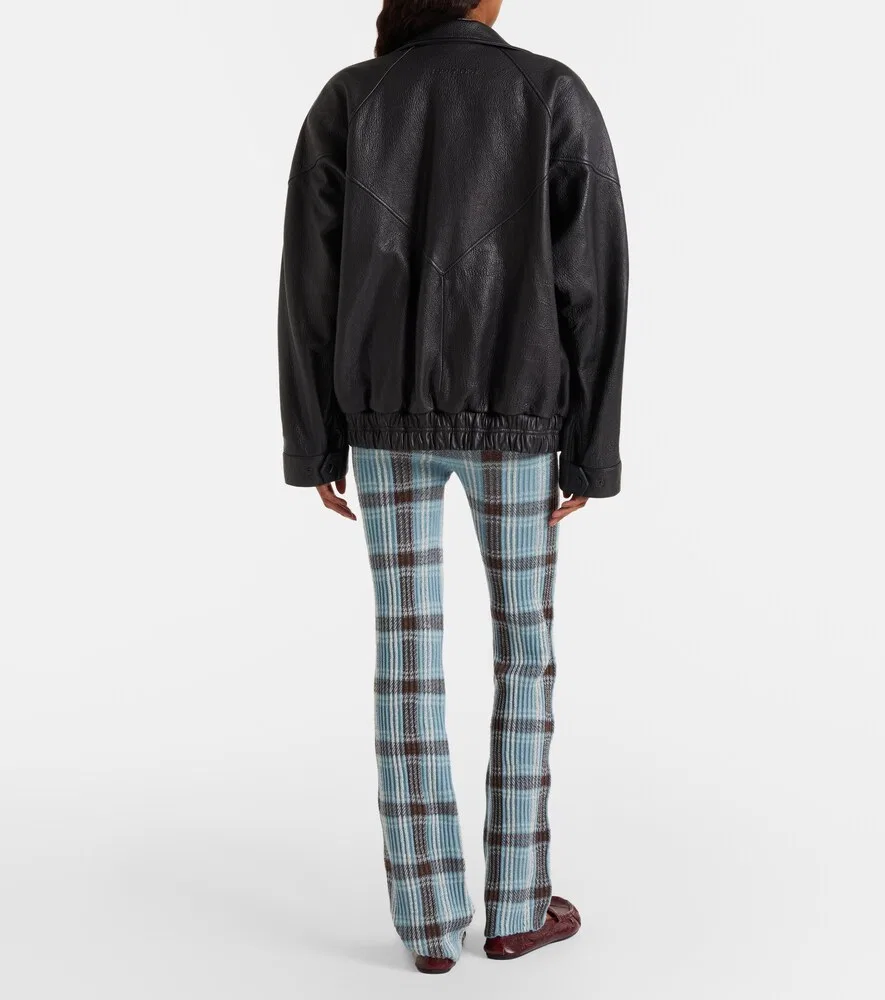 Узкие брюки из шерстяной смеси в клетку Acne Studios, синий — фото 3