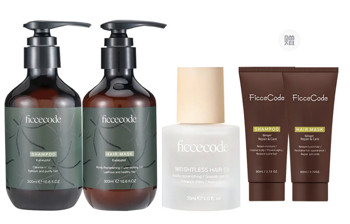 

Шампунь и кондиционер от перхоти с маслом эвкалипта для снятия зуда, контроля жира и стойкого аромата FicceCode, Eucalyptus Wash Set 300ml*2 + Hair Oil 30ml