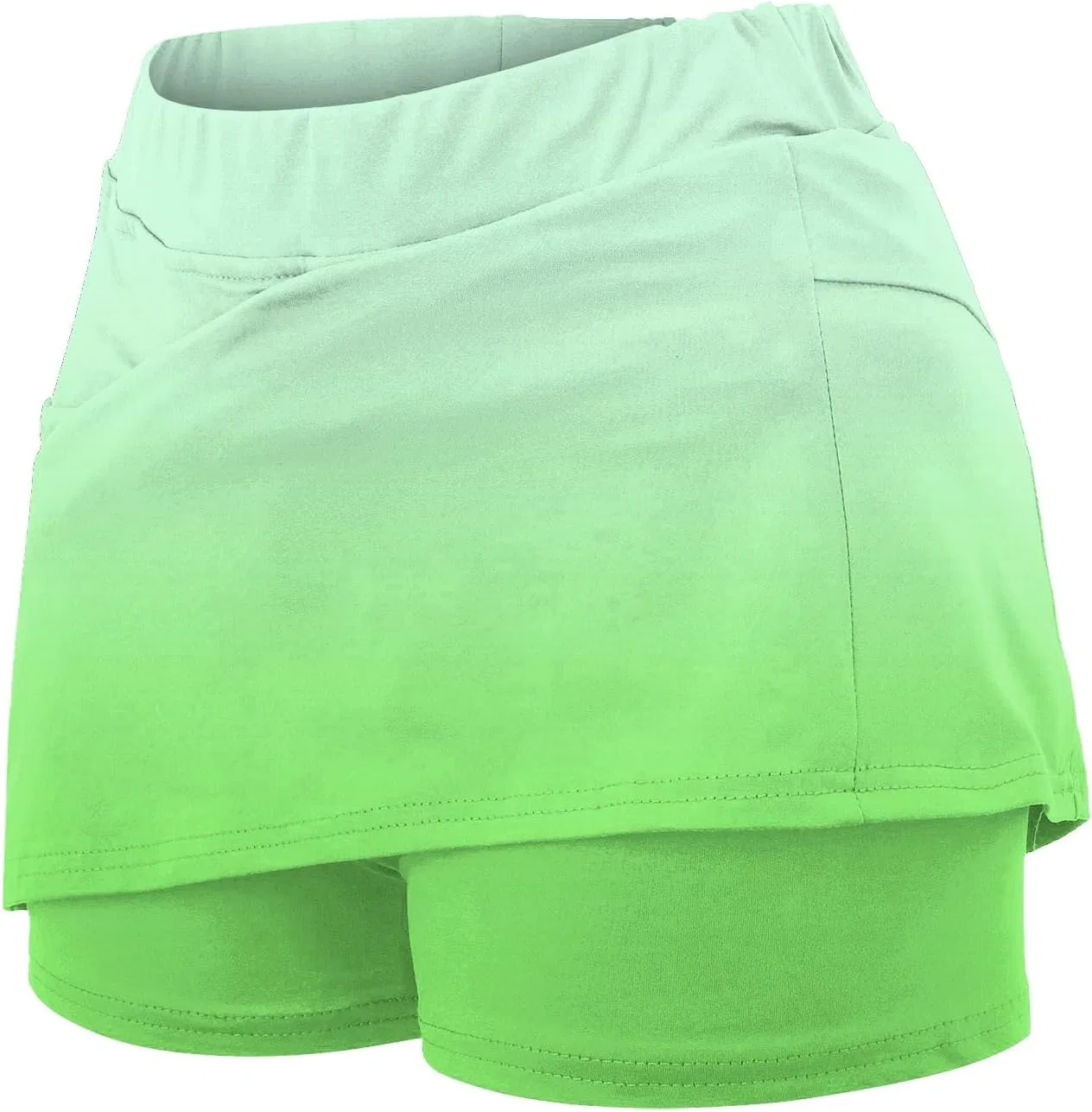 Спортивная юбка-шорты для женщин, высокая талия, 2-green — фото 4