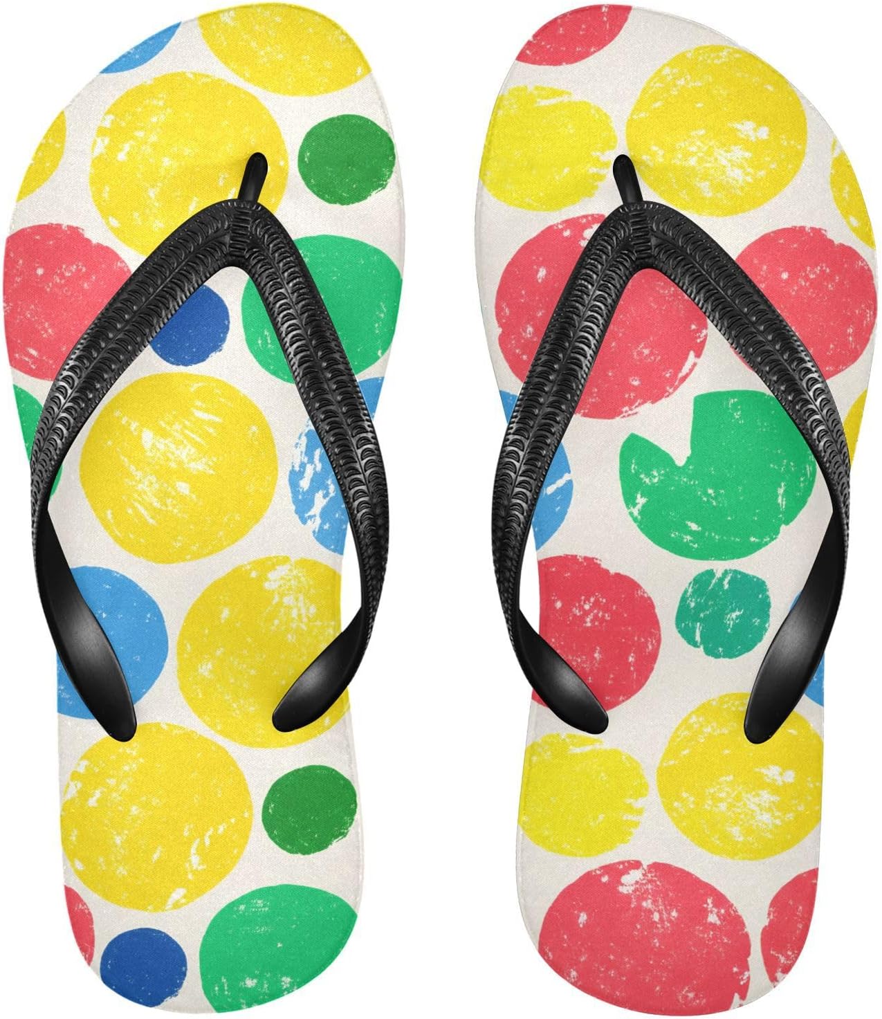 

Яркие сланцы-вьетнамки для пляжа с душем, резиновые нескользящие летние шлепанцы для женщин и мужчин Sinestour, Colorful Circle