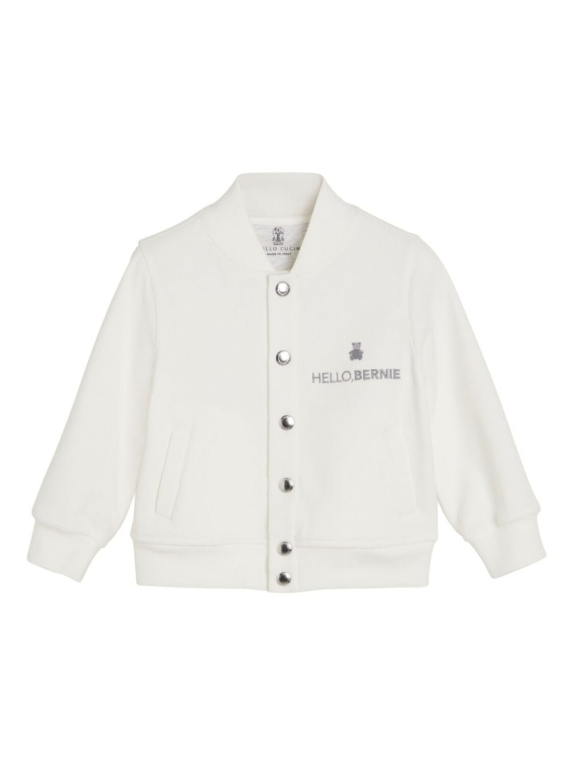 

Brunello Cucinelli Kids бомбер с вышивкой, белый