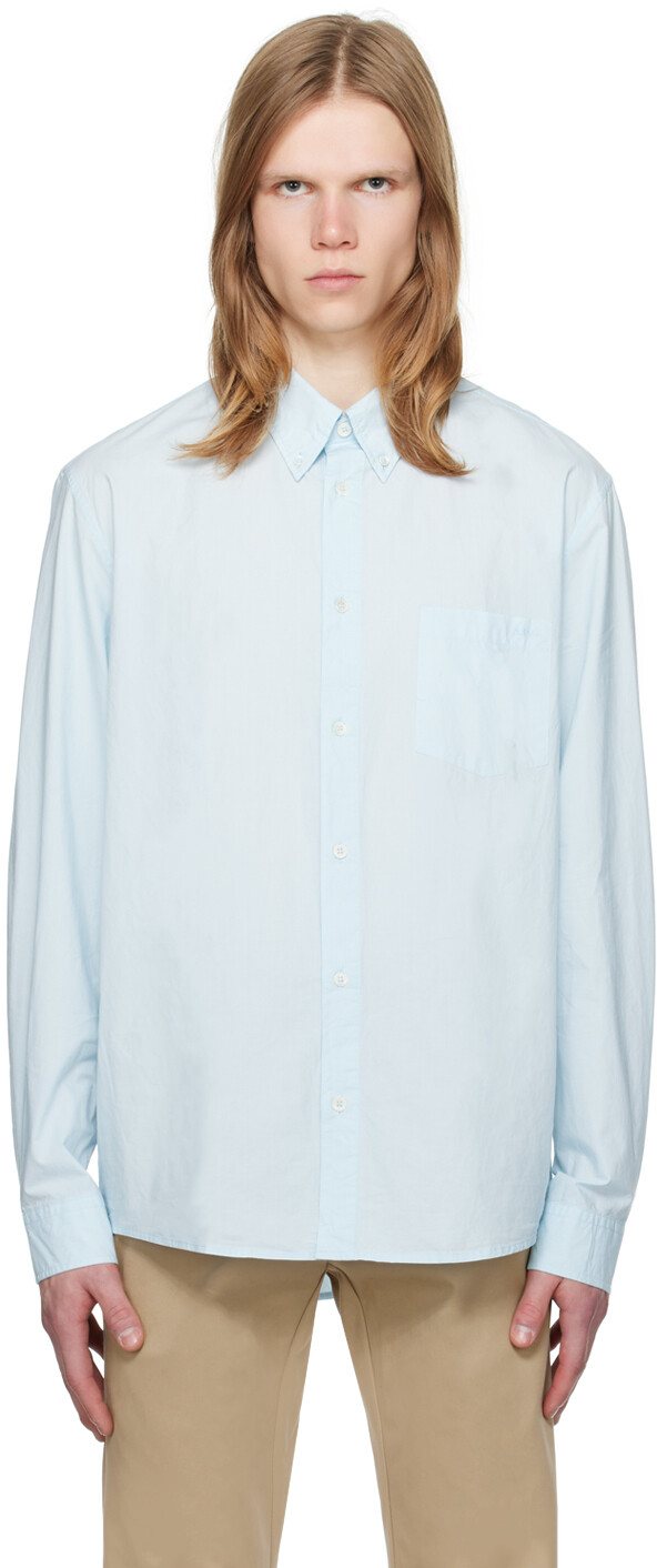 

Синяя рубашка Эдуарда A.P.C., цвет Pale blue