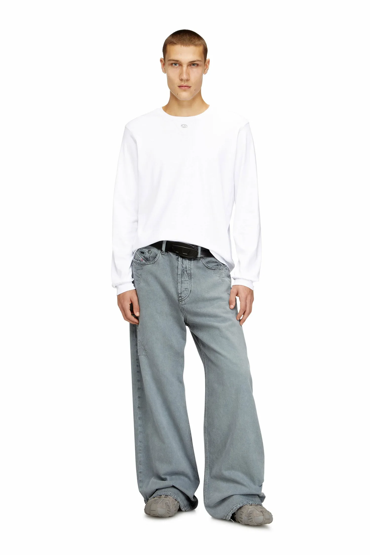 Мужская футболка с длинным рукавом T-MADJUST-LS-TR Diesel, white — фото 2