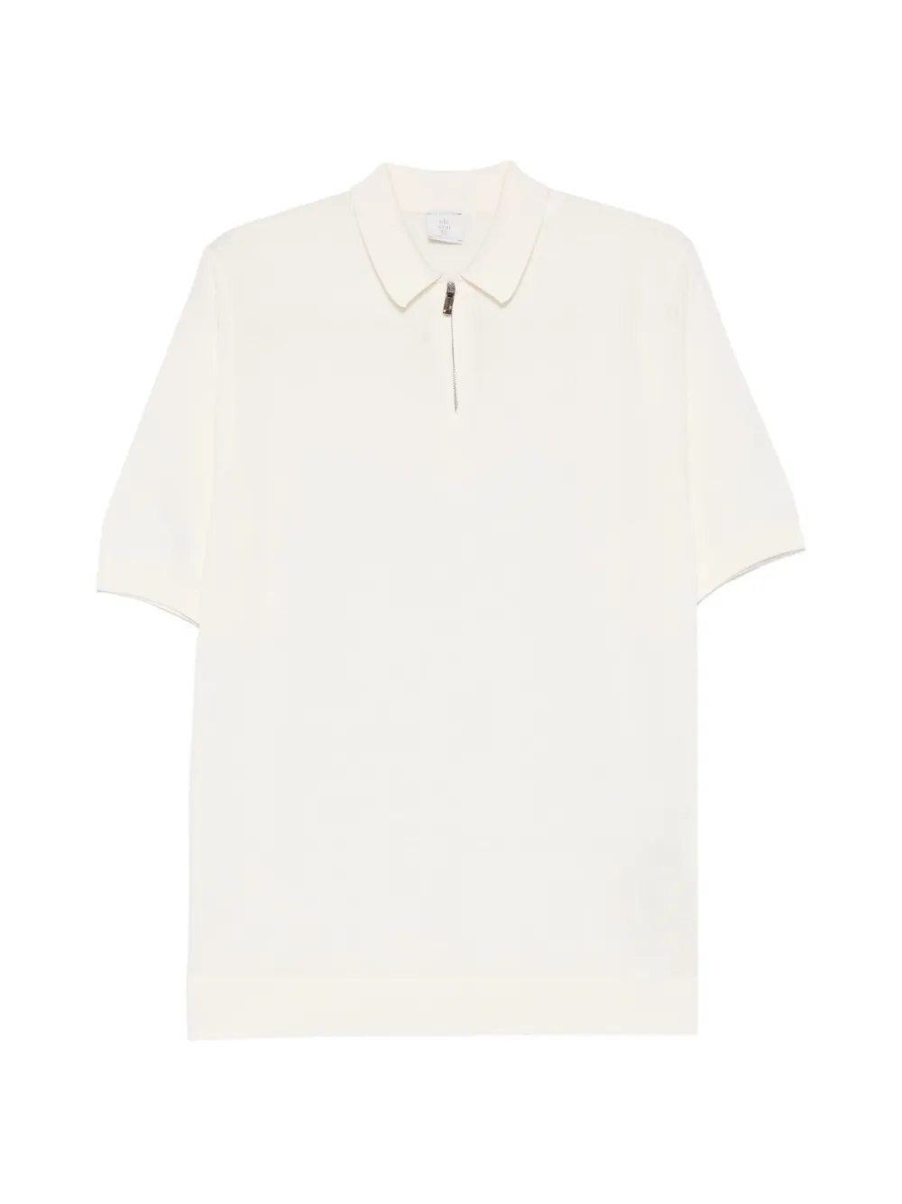 

Поло с короткими рукавами и молнией до половины груди Eleventy, белый