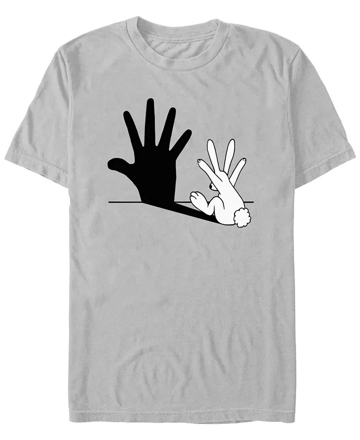

Мужская футболка с коротким рукавом Rabbit Hand Shadow Design By Humans, серебряный