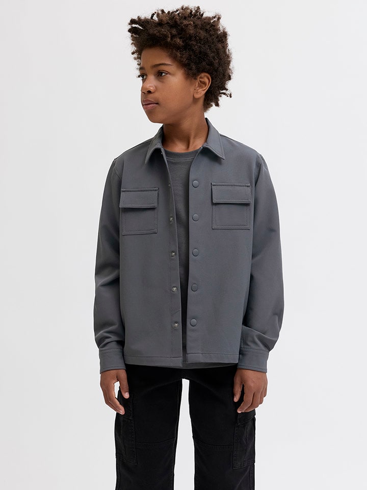 JACK & JONES Junior Рубашка серого цвета — фото 3