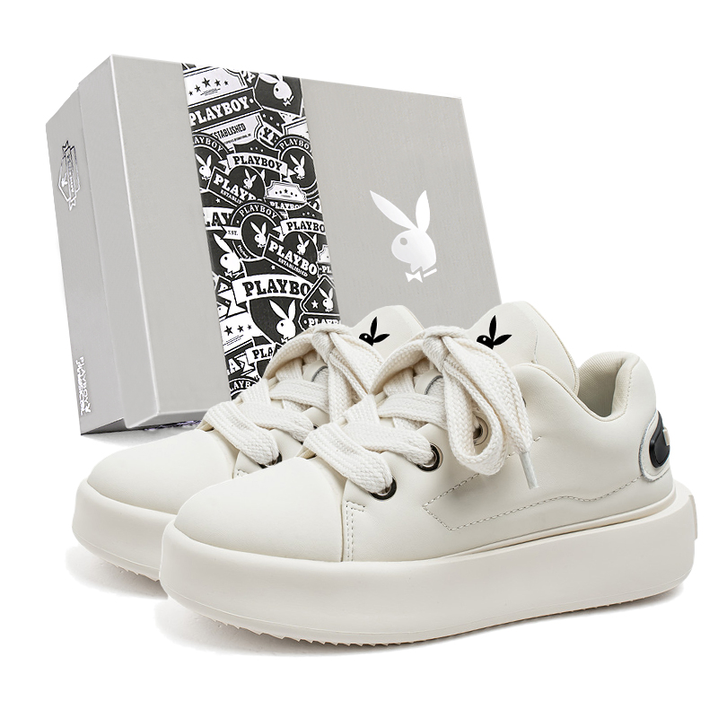 

Playboy Мужские низкие скейтерские кеды бежевые, цвет Beige