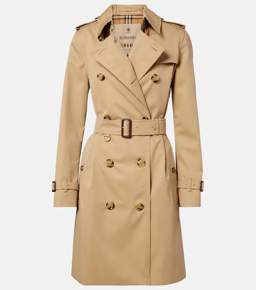 Тренч Кенсингтон Burberry, хлопковый, бежевый