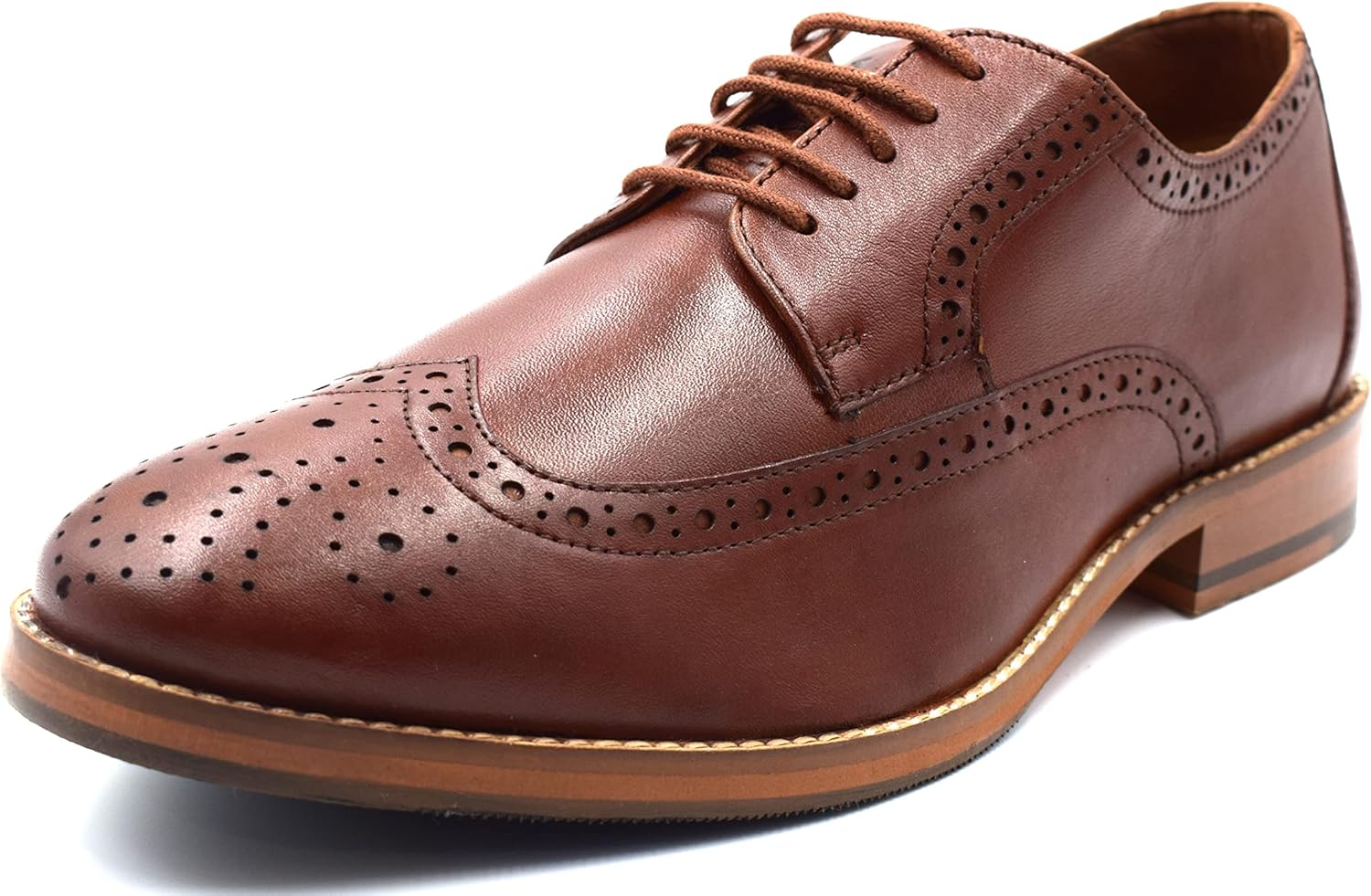 

Мужские классические туфли NEKTA /ke'nekt/ - кожаные оксфорды на шнуровке - повседневные классические туфли для мужчин, Tan