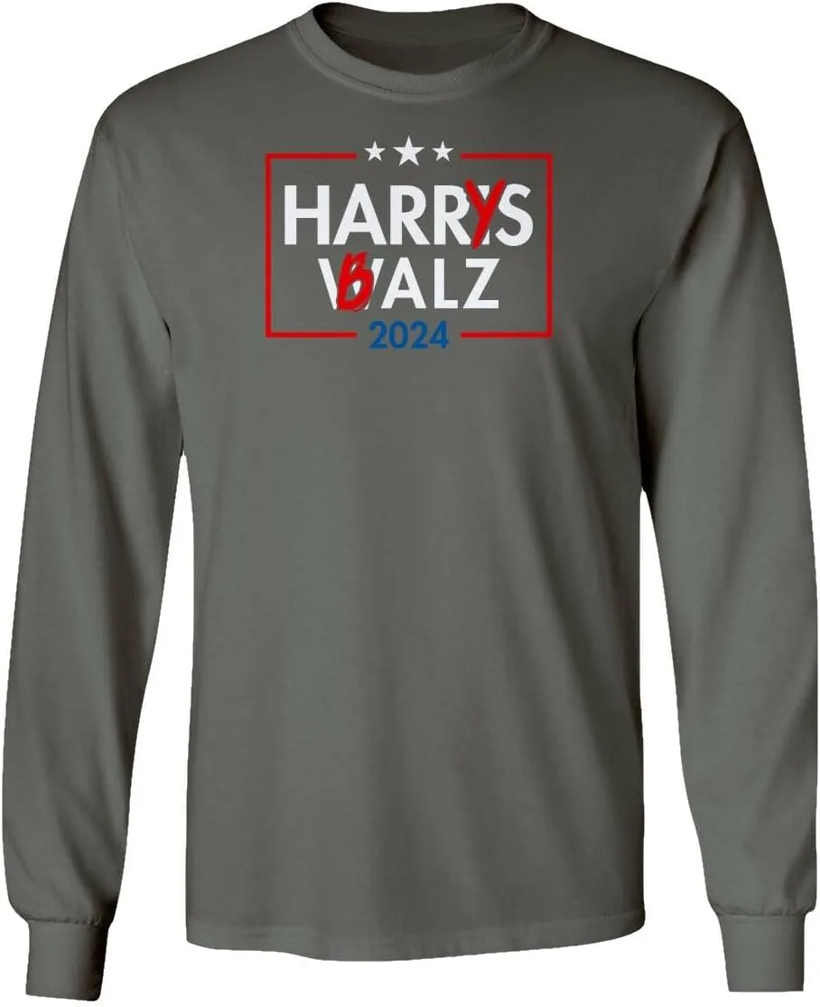 

Harris Walz Harry Balz 2024 Pro Trump Supporter забавная футболка с длинным рукавом Omufisa