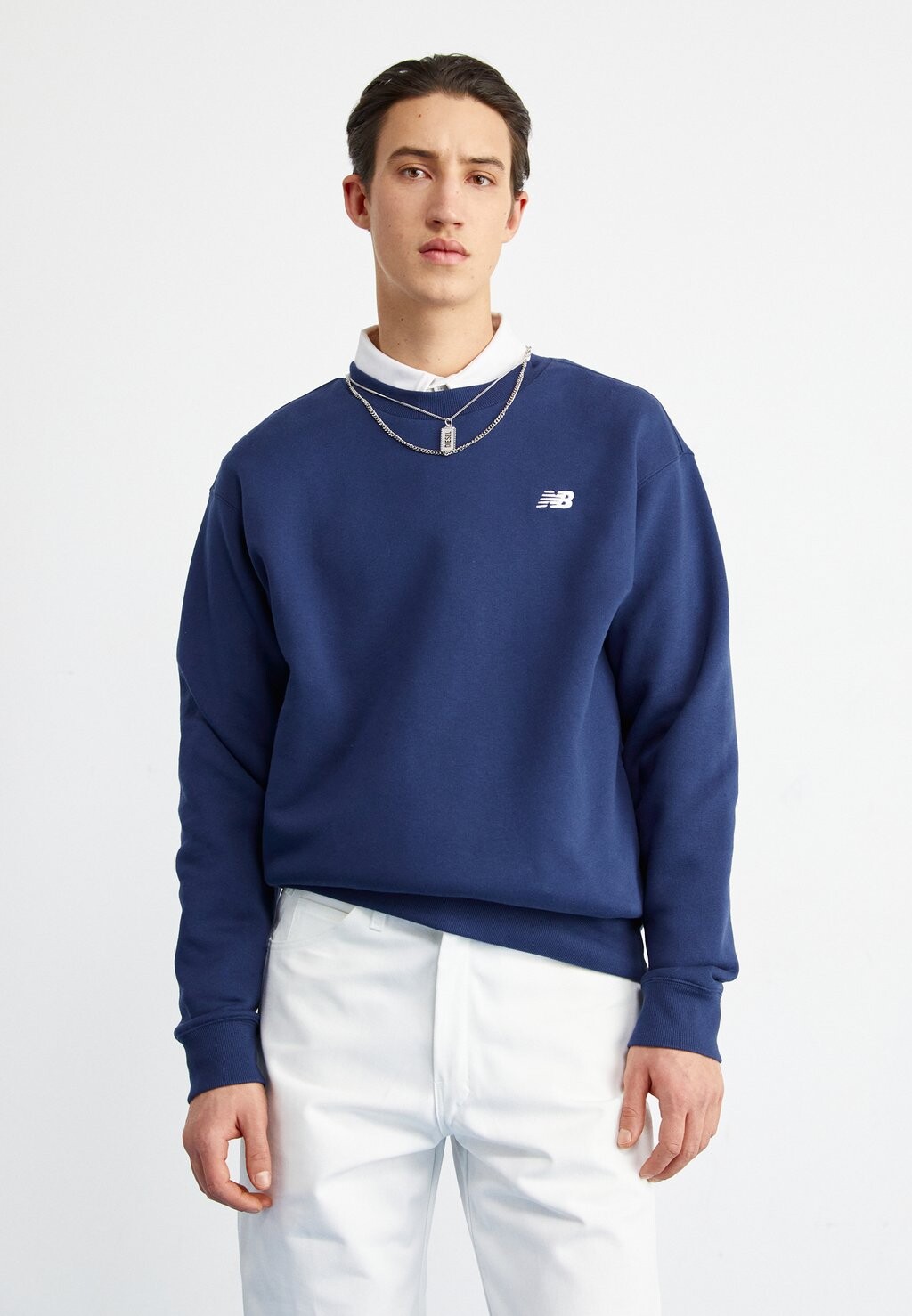 

Толстовка Sport Essentials Small Logo Brushed Crew New Balance, цвет navy