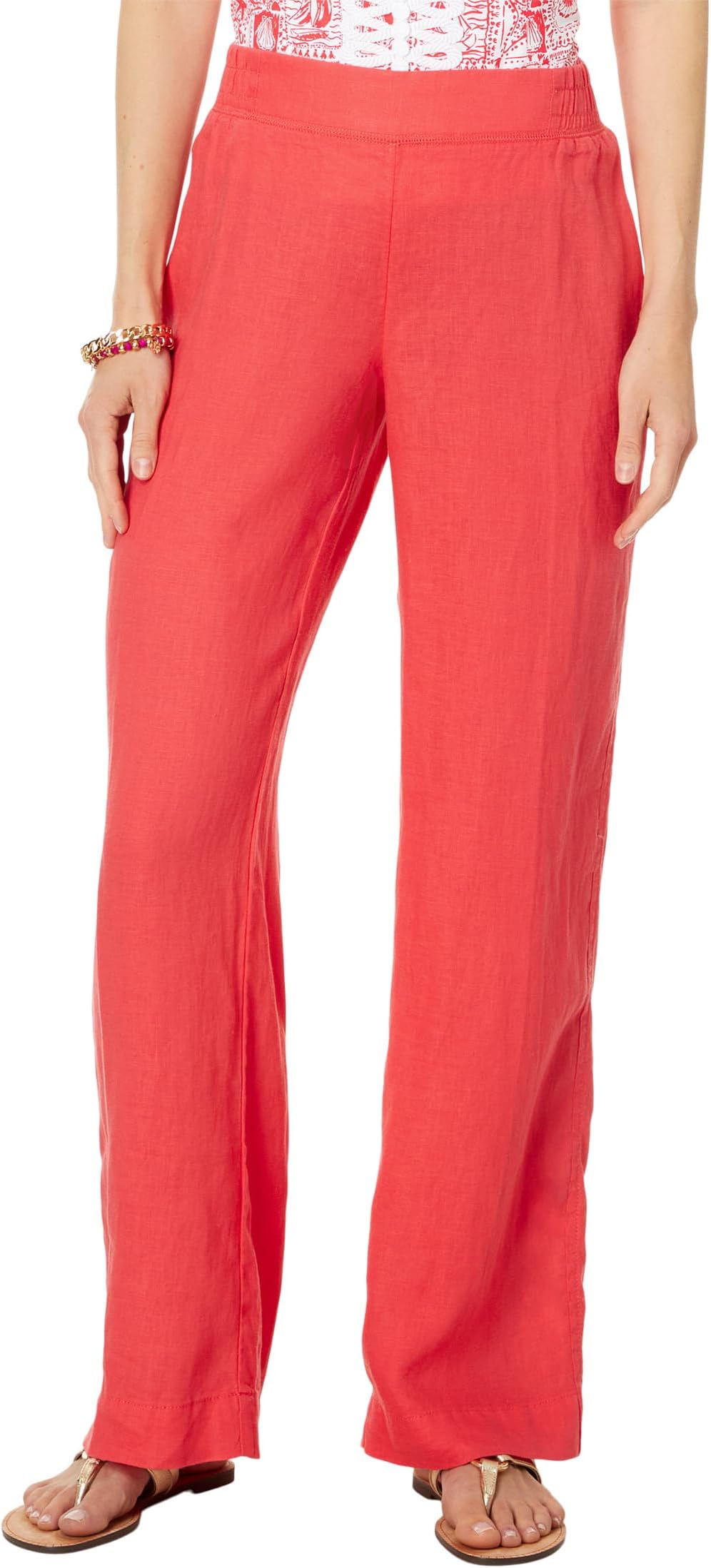 

Брюки Lilly Pulitzer Deri Linen Palazzo, цвет Mianer Red