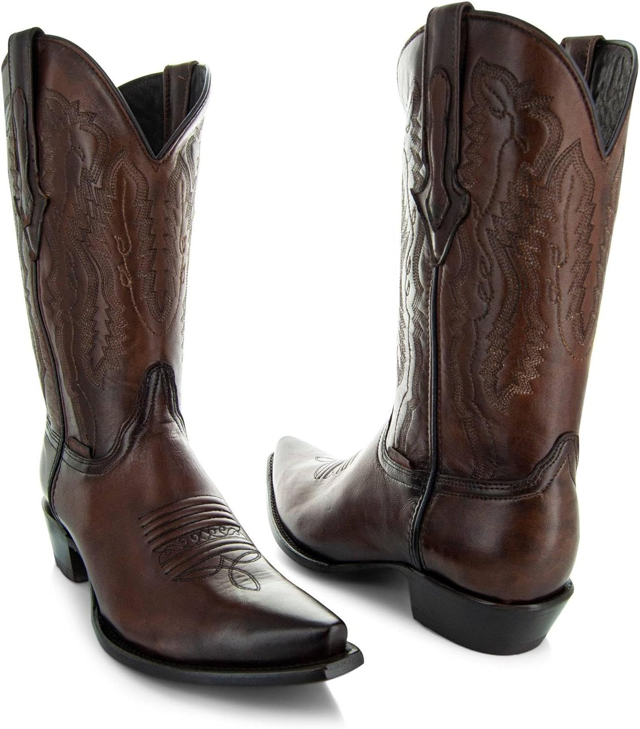 Мужские ковбойские сапоги Soto Boots с зауженным носком, жженый H50030, коричневый — фото 2