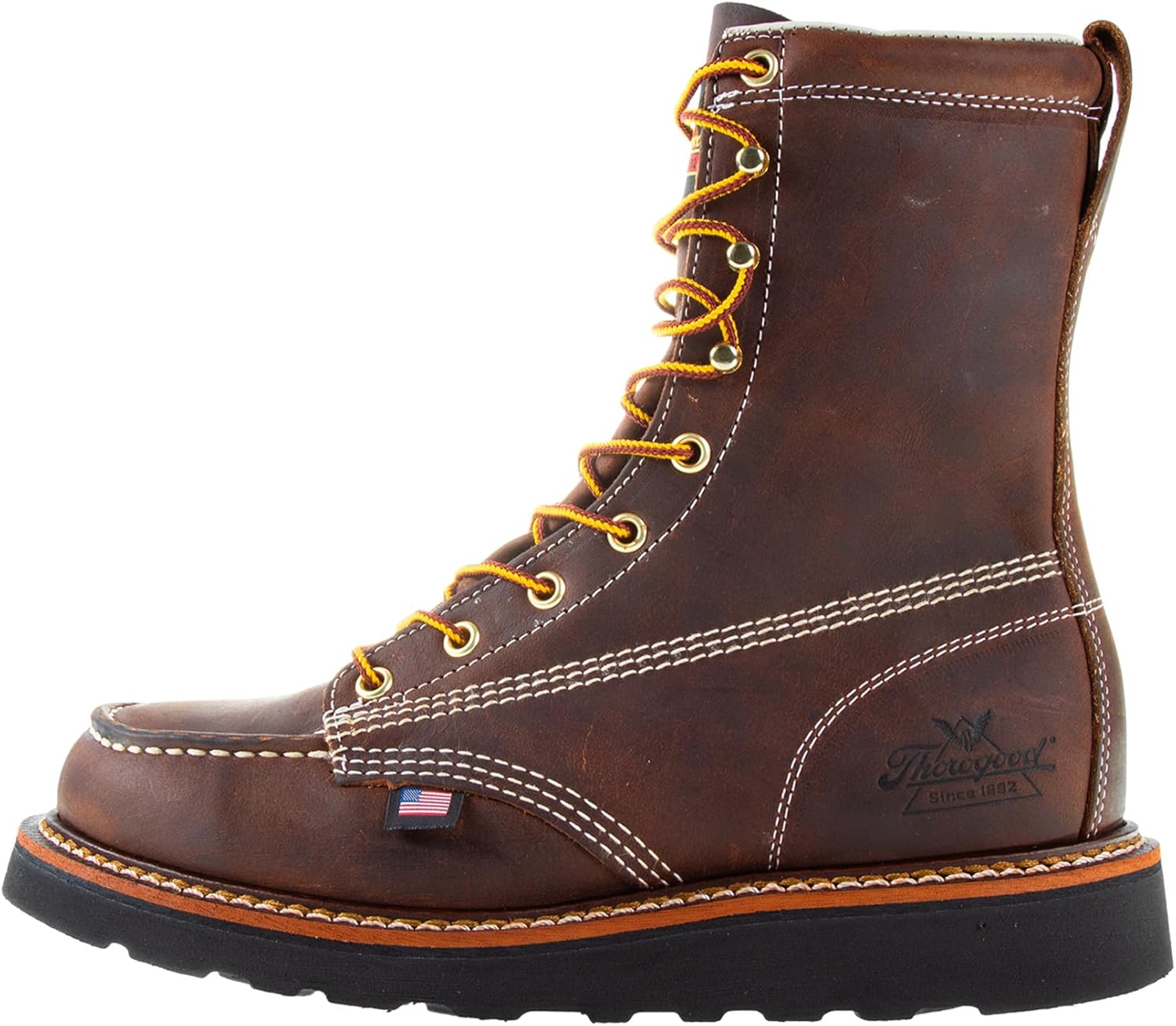 Мужские ботинки Thorogood American Heritage с мыском-мок, 20 см, из кожи высокого качества, с мягким носком, противоскользящей подошвой на клиновидном каблуке и комфортной стелькой; соответствует стандарту EH, черный — фото 3