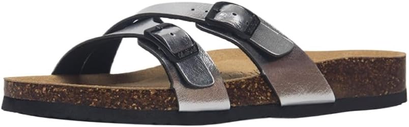 

Сандалии Иисуса с двойной пряжкой для женщин и мужчин, унисекс, с широкой пробковой подошвой, водонепроницаемые, шлепанцы для пляжа, легкие, дышащие, с поддержкой свода стопы, нескользящие Geerta, серебро