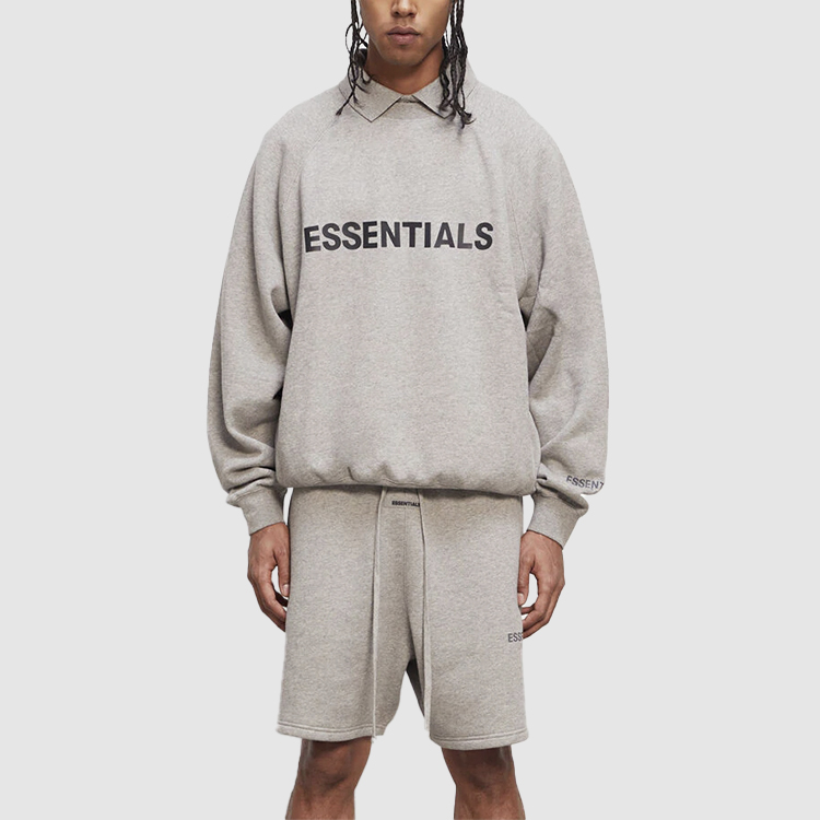 Футболка с аппликацией логотипом Fear Of God Essentials, овсяный — фото 3