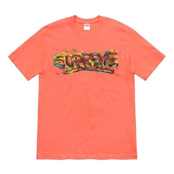 

Футболка ss20 week 1 paint logo tee logo tee Supreme, оранжевый