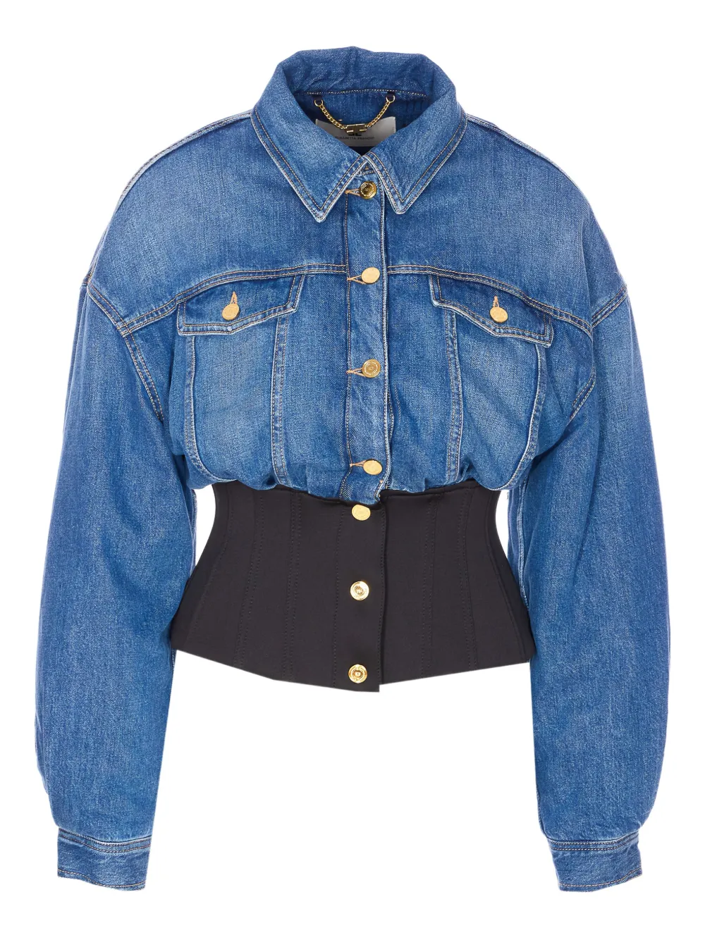 

Корсетная джинсовая куртка Elisabetta Franchi, синий