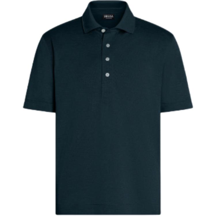 

Джерния хлопковая поло Ermenegildo Zegna, темно-синий