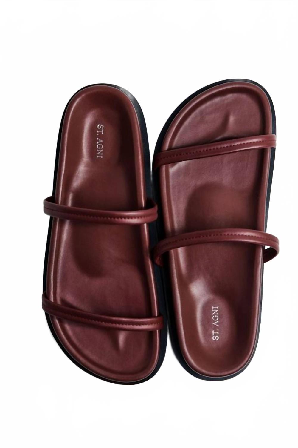 Women's Fine Double Strap Slide In Plum St. Agni, Plum — фото 2