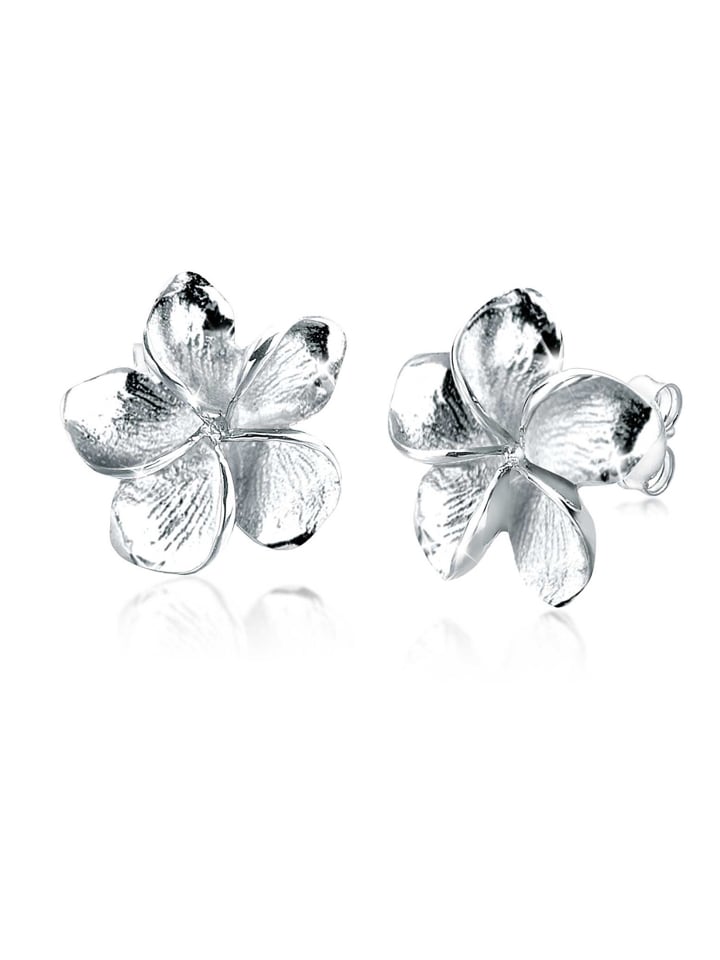 

Elli Серьги из серебра 925 пробы с изображением цветка франжипани
