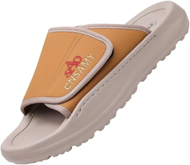 Asifn Men's Cushion Сандалии Легкие противоскользящие мягкие уличные ручные регулируемые повседневные слип-он для лета, желтый