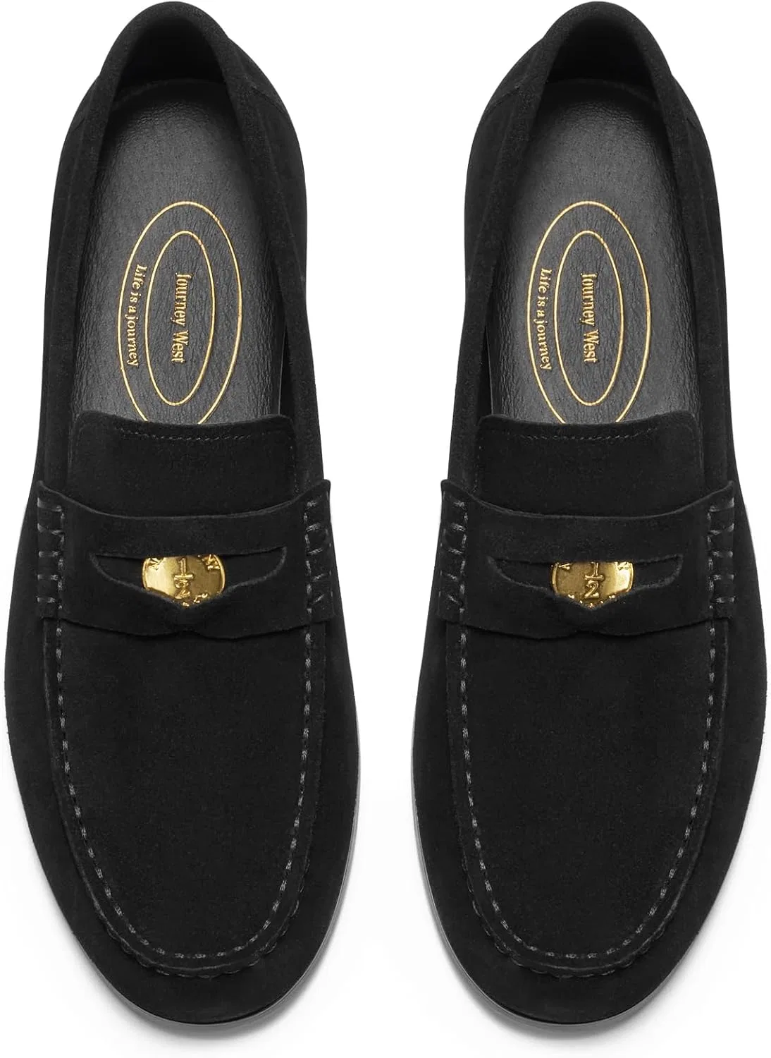 Лоферы мужские без шнурков, Penny Loafers, Journey West, черный