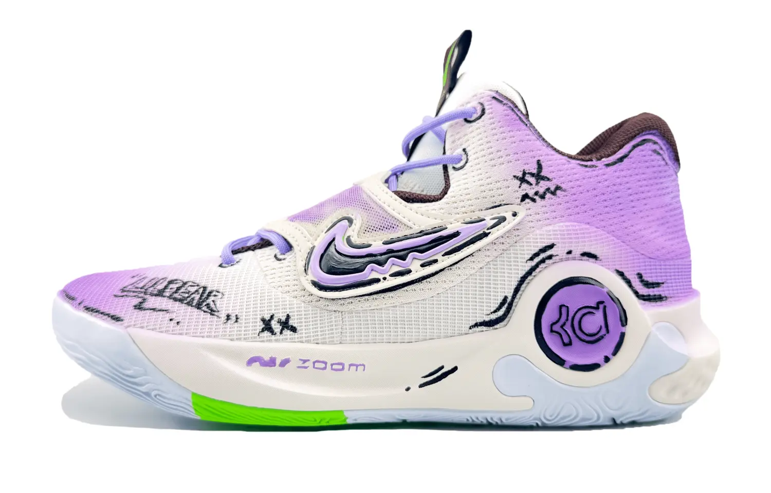 

Nike Баскетбольные кроссовки KD Trey 5 X с амортизацией, противоскользящие и износостойкие, низкие, мужские, фиолетово-белые
