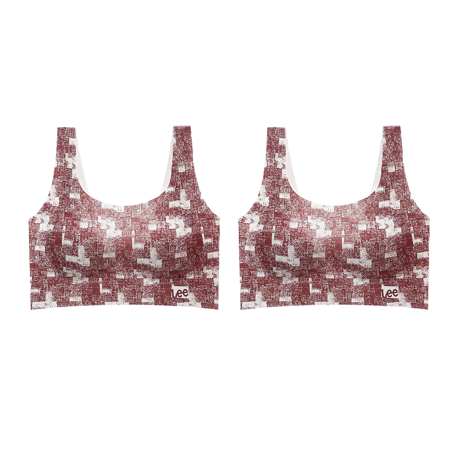 

Цветочный бра женский комбинированный набор Lee, красный