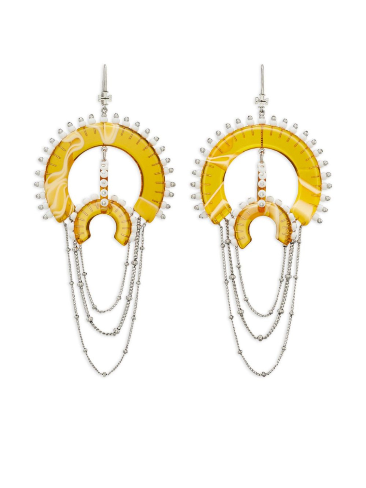 

Tory Burch серьги-шандельеры с бусинами, серебряный
