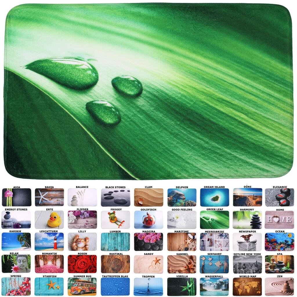 

Коврик для ванной SANILO Green Leaf 50 x 80 см, зеленый