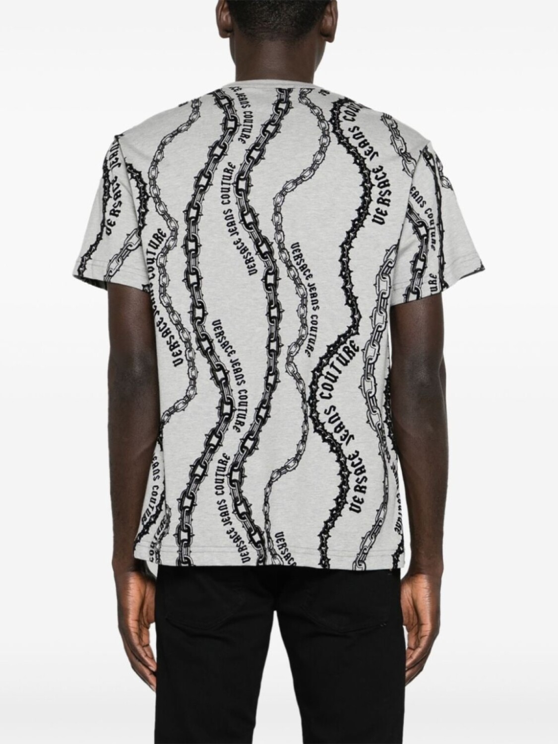 Versace Jeans Couture футболка с принтом, серый — фото 4