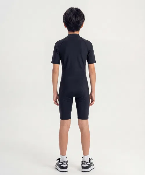 Детский купальник Splash Deep Black на молнии, с короткими рукавами, состоящий из 5 частей, для выживания в воде, артикул B1O664 — фото 2
