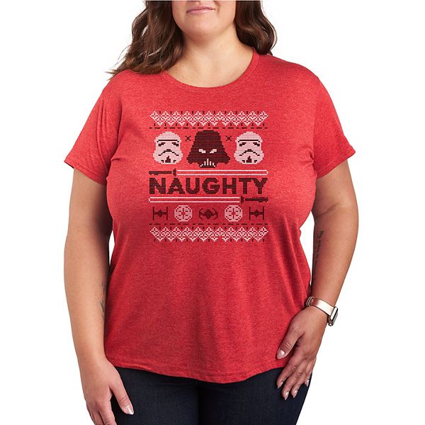 

Футболка Plus size с новогодним принтом Star Wars