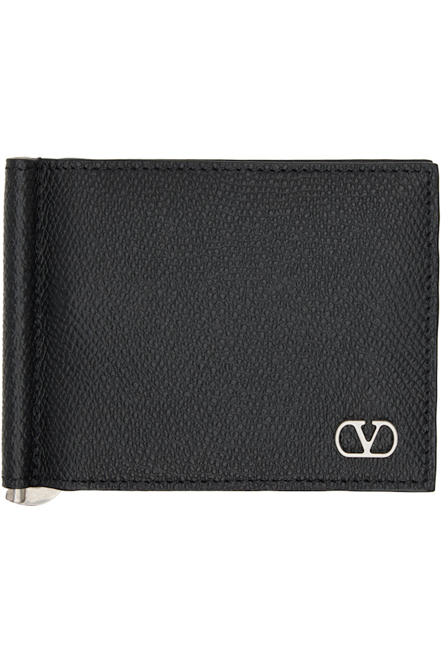 

Valentino Garavani Двойной кошелек черного цвета с логотипом Vlogo