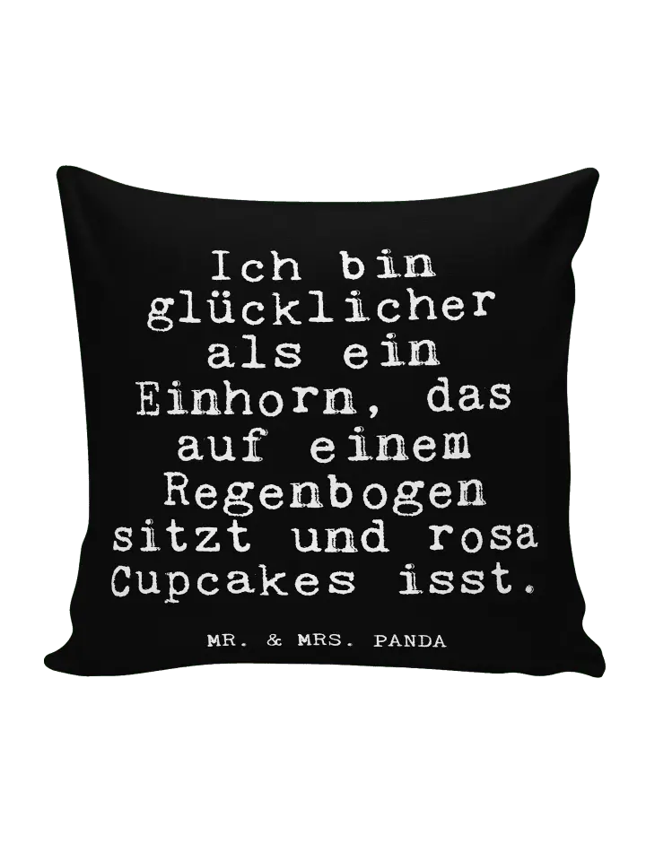 

Подушка Mr & Mrs Panda 40x40 Ich bin glücklicher als, черный