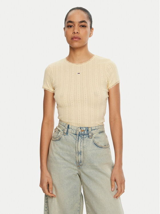 

Облегающая футболка DW0DW19493 Tommy Jeans, желтый
