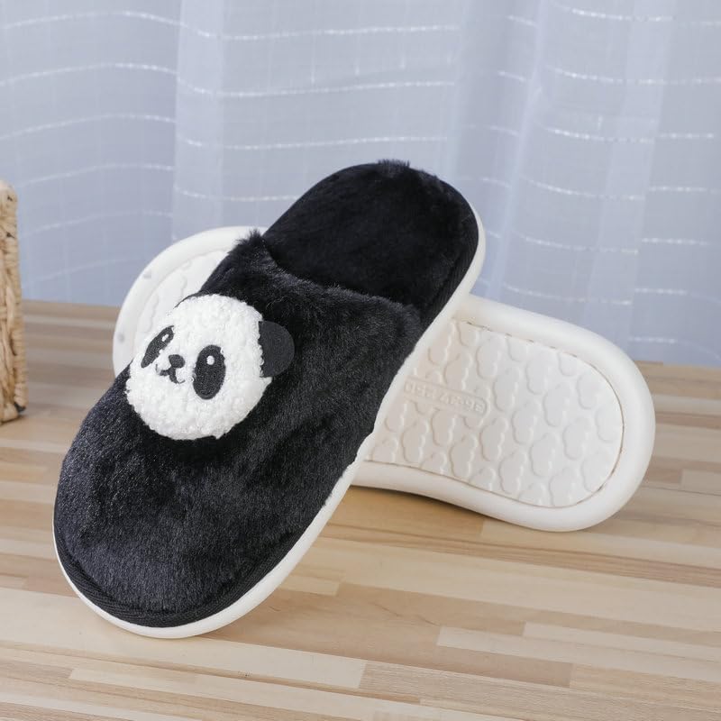 Домашние тапочки UNMULFC Panda, теплые сандалии для спальни, пушистые мягкие милые шлепки, шлепанцы с платформой для дома и улицы, для женщин и мужчин, мультиколор — фото 4