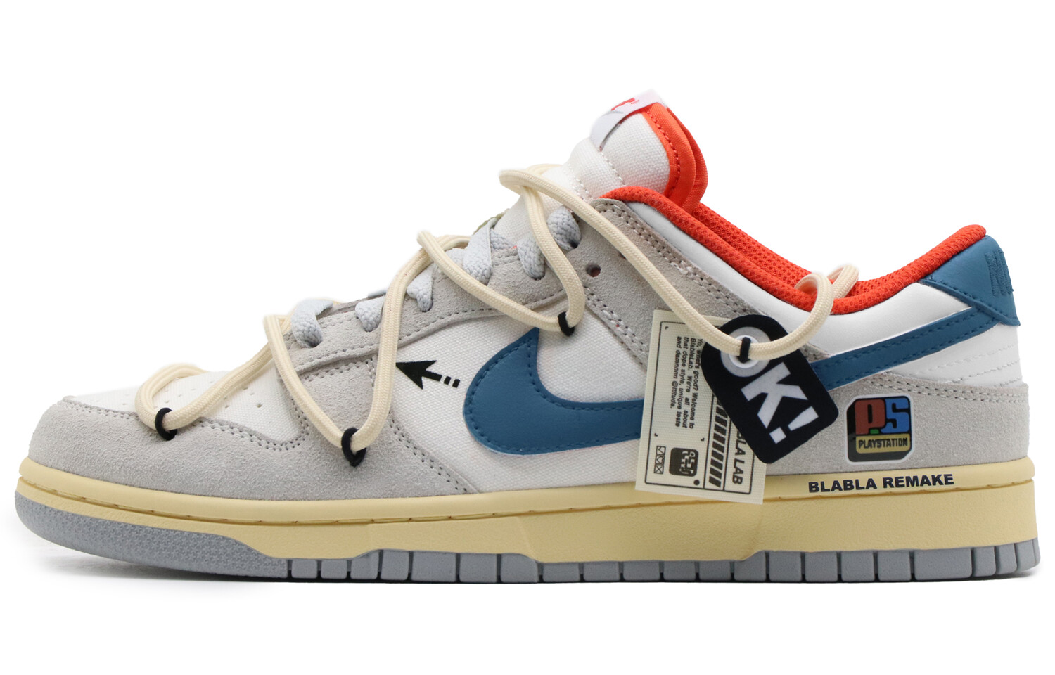 

Кроссовки Nike Dunk Skateboard Shoes Unisex Low-Top Gray Red/Blue