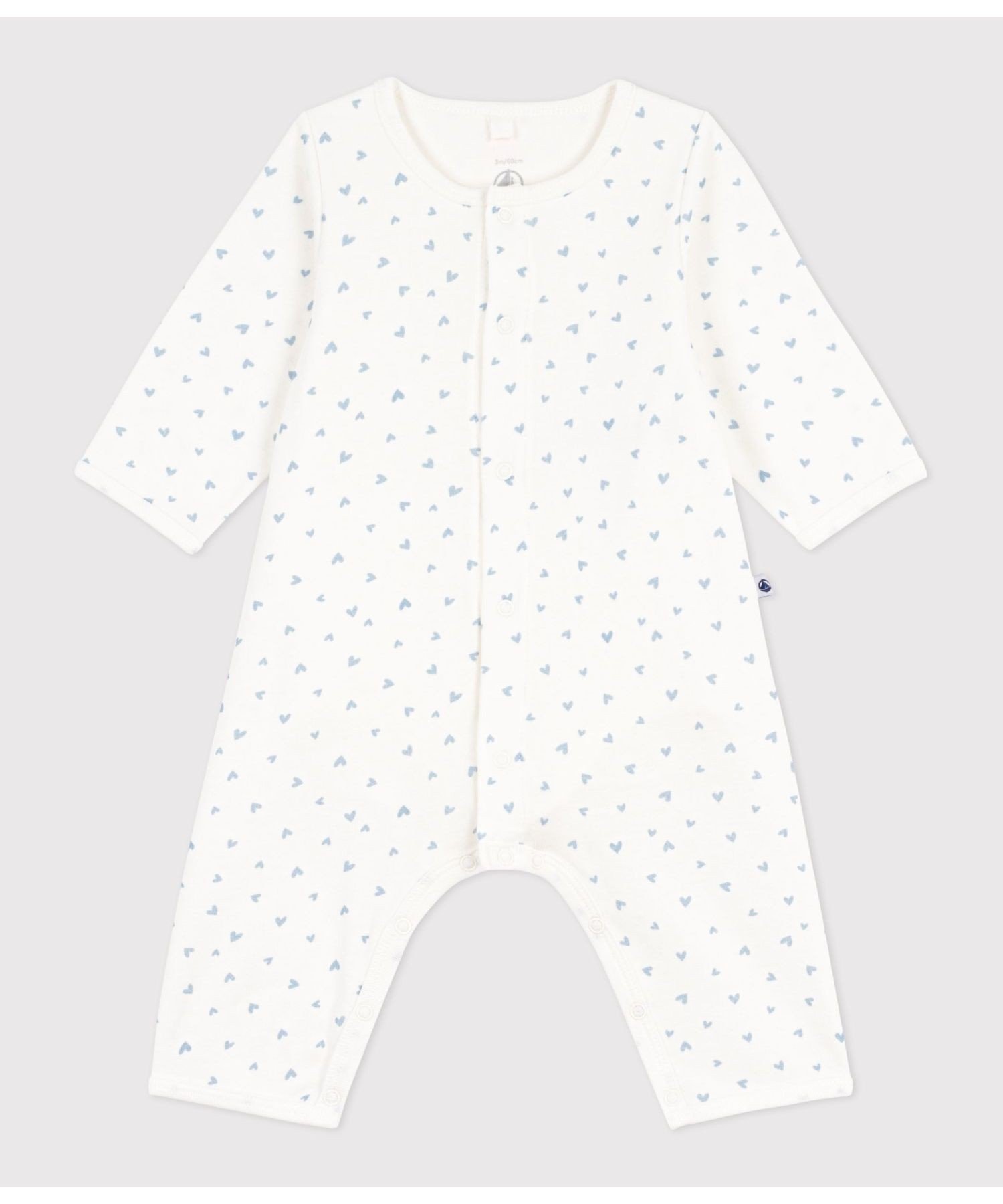 Комбинезон Бижутерия с принтом в виде сердечек Petit Bateau, Off-white/Light blue