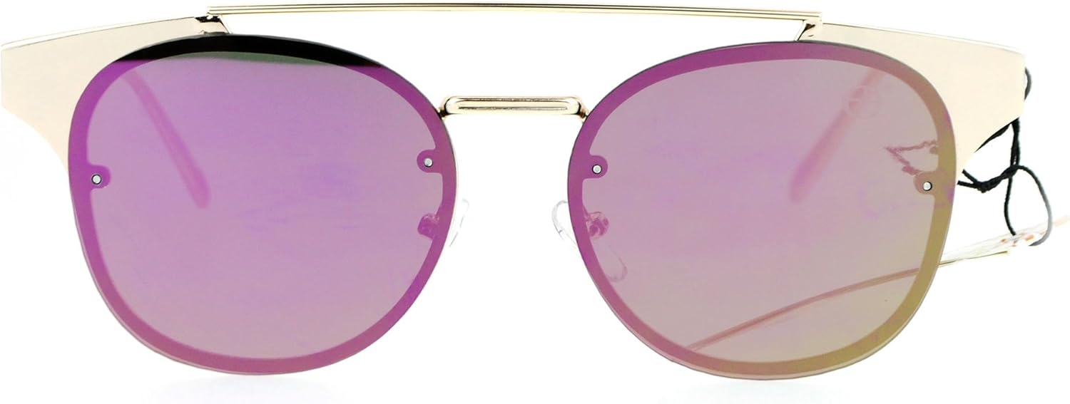 

Женские солнцезащитные очки с металлической плоской оправой и защитой от УФ-излучения UV400, золотистого цвета, с лавандовым зеркальным покрытием PASTL, Gold (Lavender Mirror)