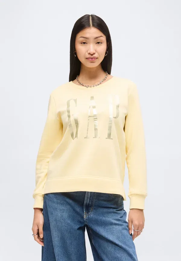 Толстовка Gap Logo doorbuster crew, желтый