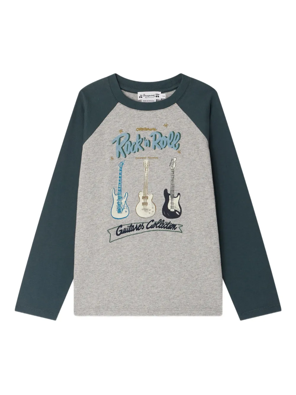 

Футболка Guri с принтом и рукавами реглан Bonpoint, серый