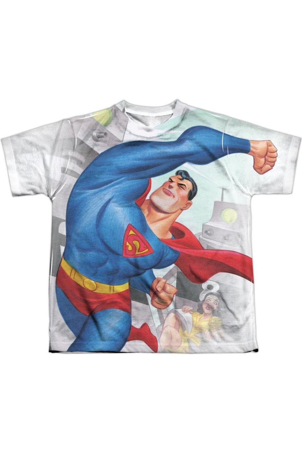 

Футболка с коротким рукавом для подростков с классическими роботами Superman Gildan, белый