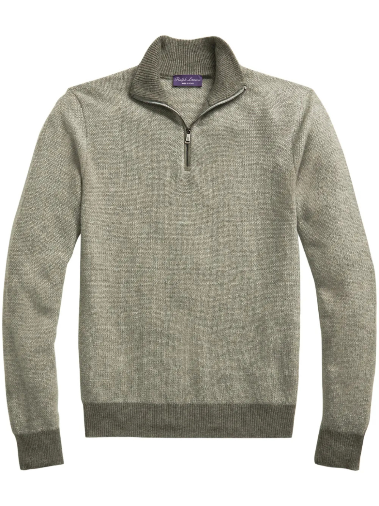 

Кашемировый джемпер Ralph Lauren Purple Label с полумолнией, серый