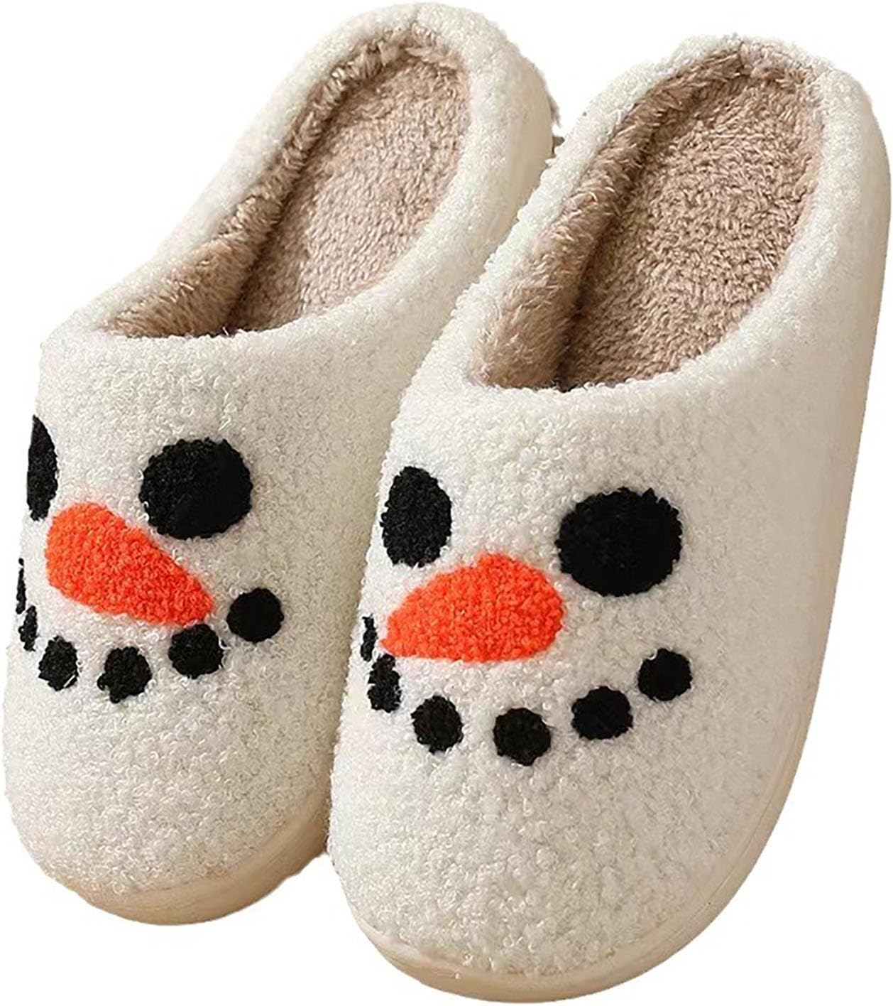 

Женские и мужские домашние тапочки FUHUAQI с ретро-принтом «леопард», смайликом и молнией, мягкие плюшевые, с эффектом памяти, теплые, с нескользящей подошвой, Snowman